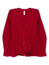 Cfcl Ribbed V-neck Cardigan In Red