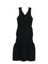 Cfcl Ribbed V-neck Midi Dress In Black