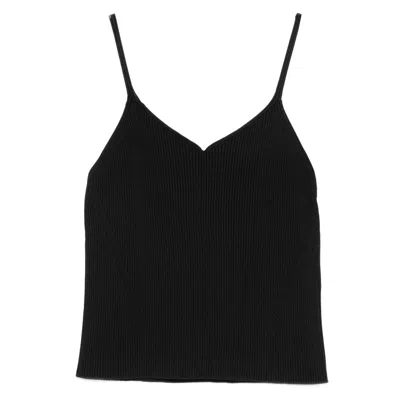 Cfcl Ribbed V-neck Top In Black