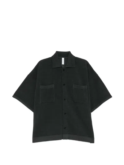 Cfcl Ribbed-knit Chest-pocket Shirt In Gray