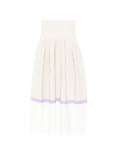 Cfcl Ribbed-knit Colour-block Skirt In Neutral