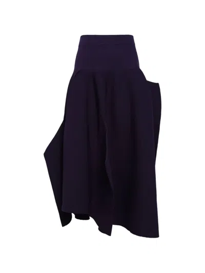 Cfcl Ribbed-knit Flared Skirt In Purple