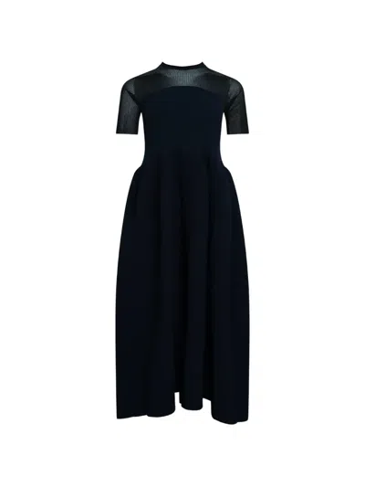 Cfcl Ribbed-knit Panelled Maxi Dress In Blue
