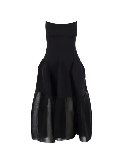 Cfcl Ribbed-knit Panelled Mini Dress In Black