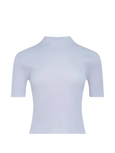 Cfcl Ribbed-knit Short-sleeve Top In Purple