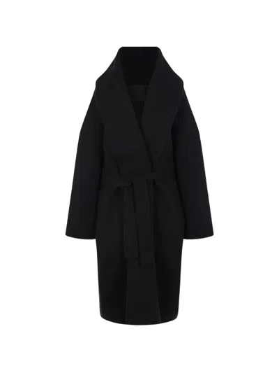 Cfcl Shawl-collar Wrap Coat In Black