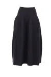 Cfcl Ribbed Flared Skirt In Black