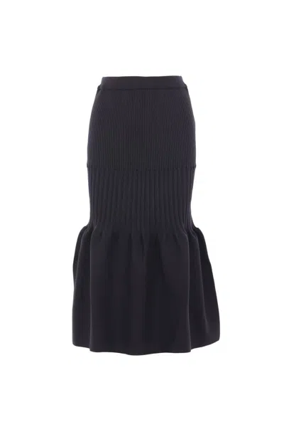 Cfcl Ribbed Peplum Skirt In Black