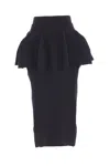 Cfcl Fcl Womens Black Pottery Layered Knitted Woven Midi Skirt In Black