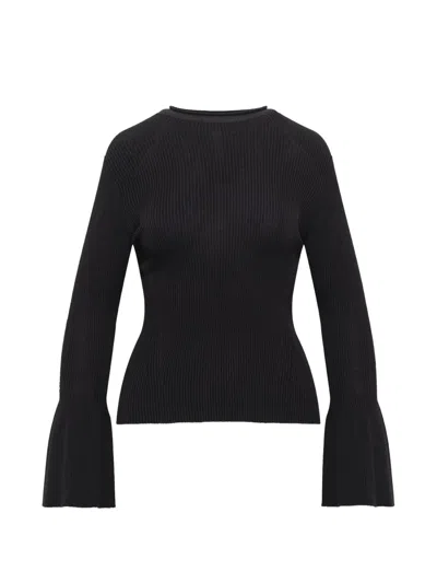 Cfcl Soft Portrait Bell-sleeve Top In Black