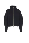Cfcl Ribbed-detail Zip-up Jacket In Black