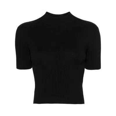 Cfcl Portrait Ribbed-knit T-shirt In Black