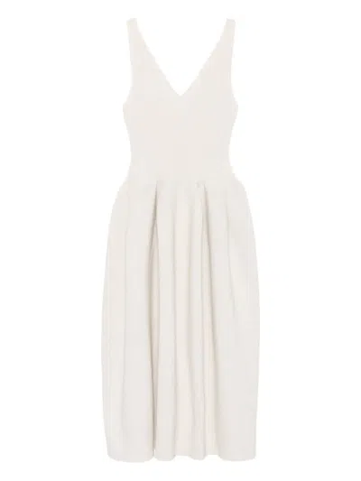 Cfcl V-neck Pleated Dress In Neutral