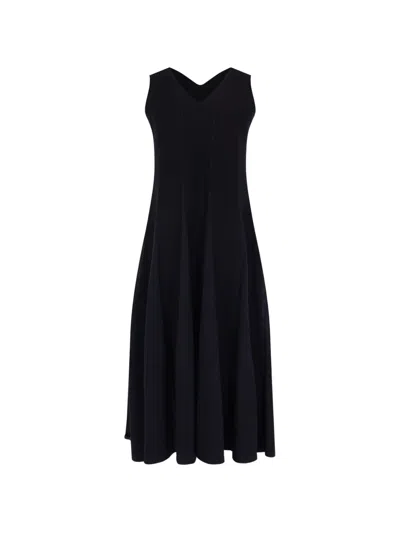 Cfcl V-neck Pleated Midi Dress In Black