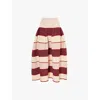 Cfcl Womens Pink Beigepottery Striped Recycled-polyester Knit Midi Skirt In Pink Beige Multi