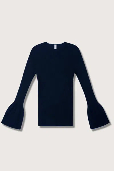 Cfcl Women's Soft Portrait Bell Sleeve Top In Dark Navy In Blue