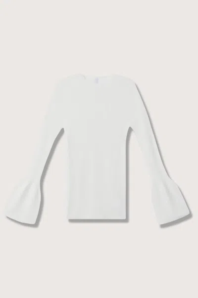 Cfcl Women's Soft Portrait Bell Sleeve Top In White