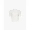 Cfcl Womens White Portrait High-neck Slim-fit Knitted Top
