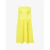Cfcl Fcl Womens Butter Yellow Pottery Long-sleeve Knitted Midi Dress In White