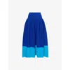 Cfcl Womens  Pottery Ribbed-waistband Woven Midi Skirt In Blue-cyan