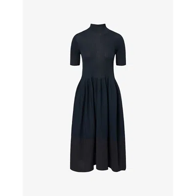 Cfcl Womens Black Rivulet Short-sleeves Knitted Midi Dress