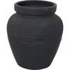 Cg Hunter 11" Black Terracotta Vase In Black