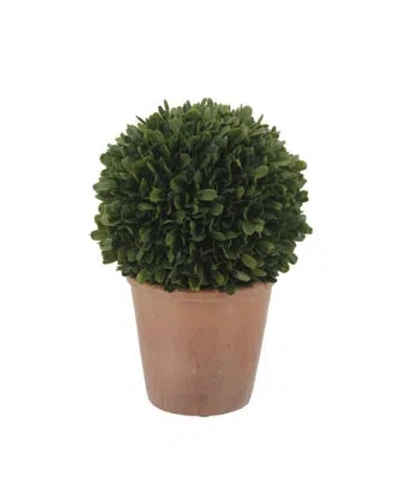 Cg Hunter 12" Artificial Boxwood Plant In Round Pot In Green