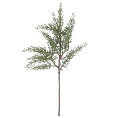 Cg Hunter 20 Inch Faux Evergreen Cedar Branch In Green