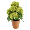 Cg Hunter 23" Artificial Light Green Potted Hydrangea Plant In Green