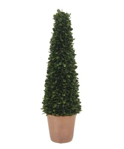 Cg Hunter 24" Artificial Boxwood Plant In Tapered Pot In Green