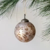 Cg Hunter 3" Mercury Marble Glass Ornament In Gray
