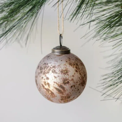 Cg Hunter 3" Mercury Marble Glass Ornament In Gray