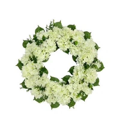 Cg Hunter 30" Artificial White Hydrangea Wreath