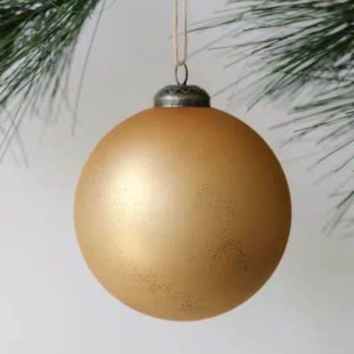 Cg Hunter 4" Matte Antique Gold Glass Ornament