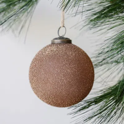 Cg Hunter 4" Textured Cinnamon Glass Ornament