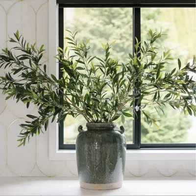 Cg Hunter 48" Artificial Olive Branch Stems In Green