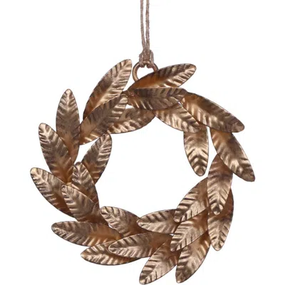 Cg Hunter 5" Iron Wreath Ornament, Brass In Gold
