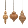 Cg Hunter 5" Wooden Finial Christmas Ornaments In Gold