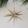 Cg Hunter 6" Gold Glitter Starburst Ornament In Gold