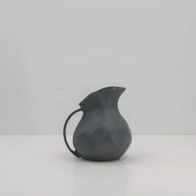 Cg Hunter 8.5" Warm Grey Aluminum Vase With Handle In Gray