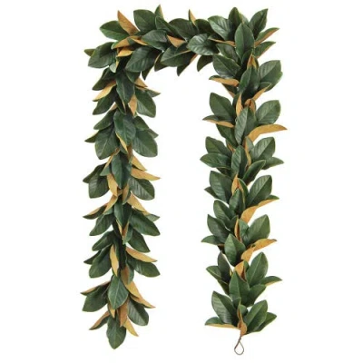 Cg Hunter 9' Faux Green Magnolia Leaf Garland
