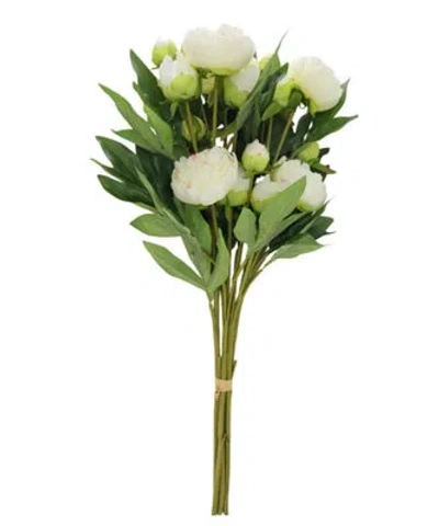 Cg Hunter Artificial Peony Stems In Green;cream
