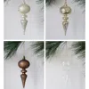 Cg Hunter Assorted Neutral Palette Glass Finial Ornament In Sand