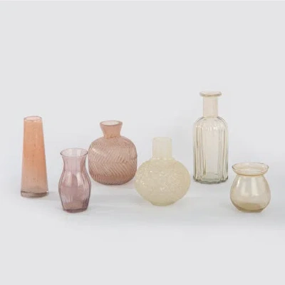 Cg Hunter Assorted Yellow And Peach Glass Bud Vases