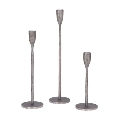 Cg Hunter Charlotte Candleholders In Gray
