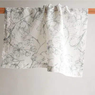 Cg Hunter Grey And Green Lilies Napkins