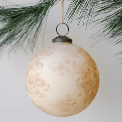 Cg Hunter Marble Matte Cream Glass Ornament In Sand