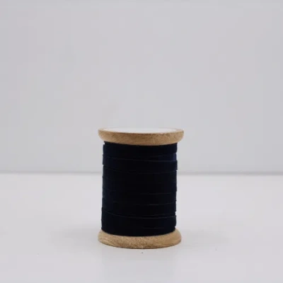 Cg Hunter Narrow Hand Dyed Velvet Ribbon Dark Blue