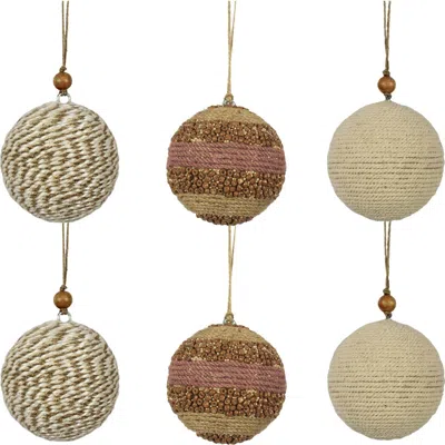 Cg Hunter Natural Jute Wrapped Christmas Ornaments In Brown