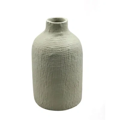 Cg Hunter Off-white Aluminum Vase In Green